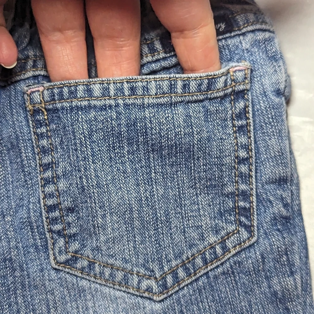 Old Navy Kids Blue Jeans with Snowman Design